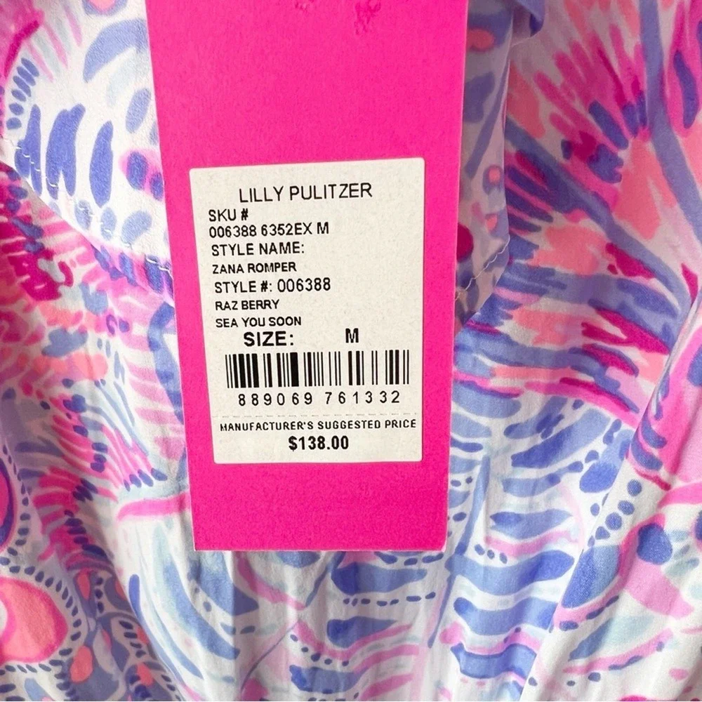 Lilly‎ Pulitzer Sea Shells Ruffle Mini Dress Pink Blue Purple Sleeveless Summer - Picture 12 of 13